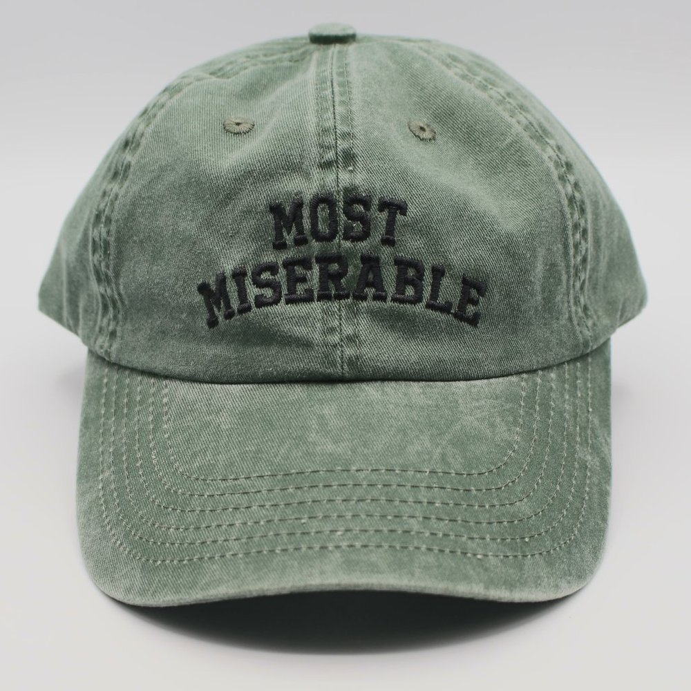 Miserable Hat - Washed Forest Green Color